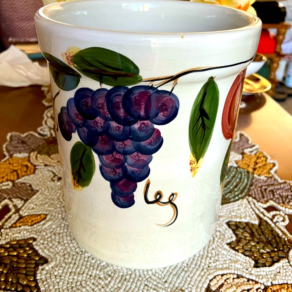 PRETTY KITCHEN UTENSILS CROCK WITH FLOWERS HD DESIGNS MICROWAVESAFE